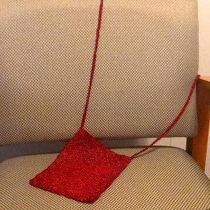 Red all bead purse